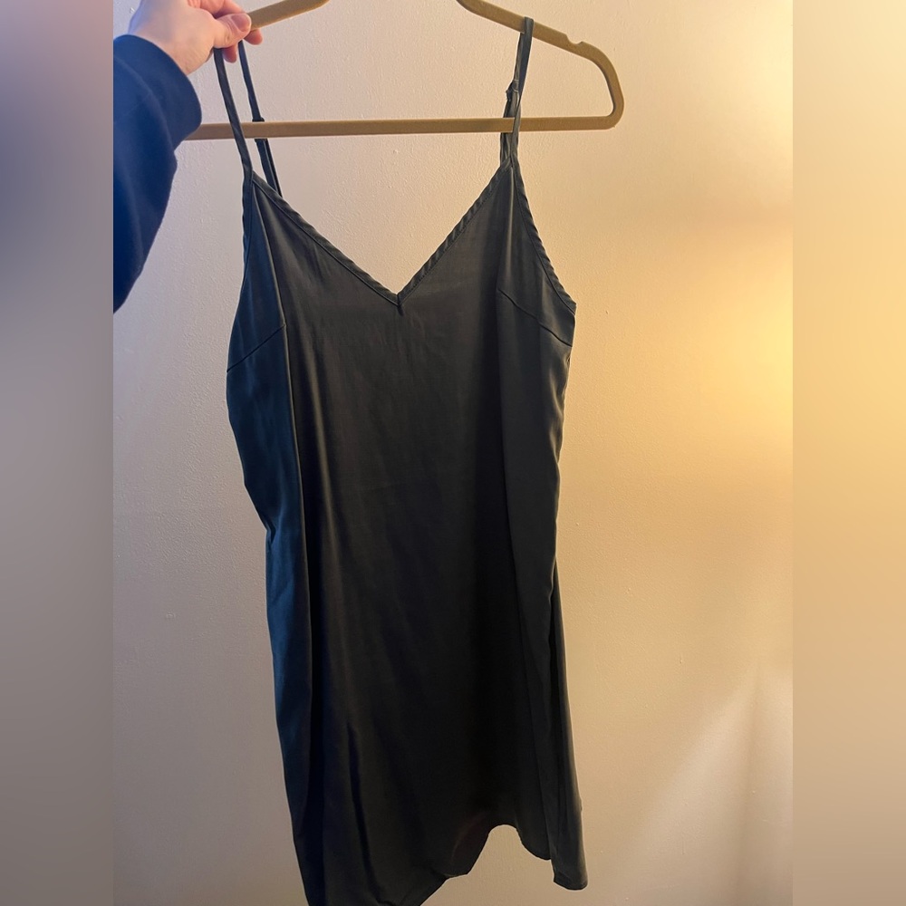 Aritzia Green Asymmetrical Camisole Dress